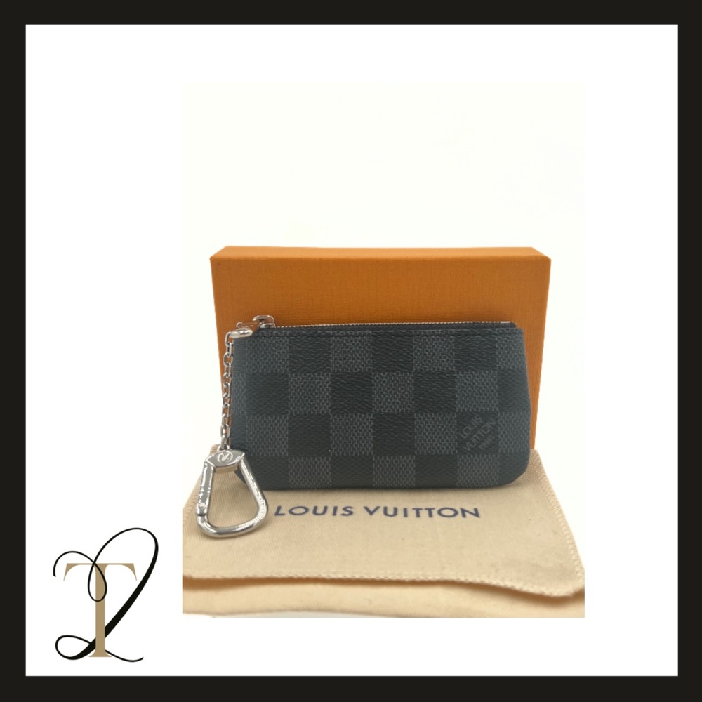 Authentic Louis Vuitton Damier Graphite Key Pouch✨